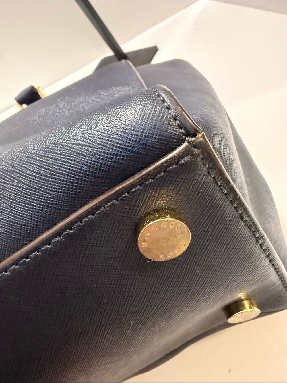 MICHAEL Michael Kors Navy Saffiano Leather Satchel Tote - Picture 6 of 12